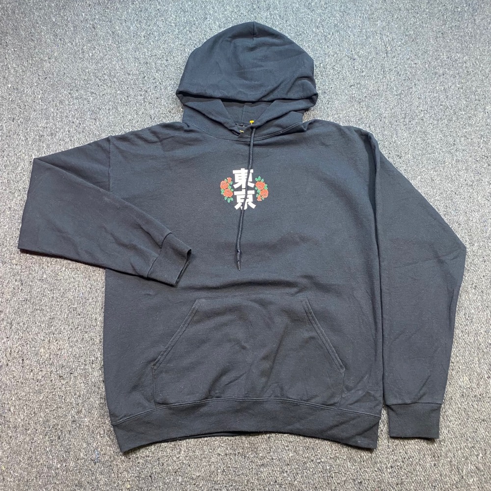 Bowery Supply Co Tiger Rose Hoodie Sz L Men Black Skater Japanese Graphic Street